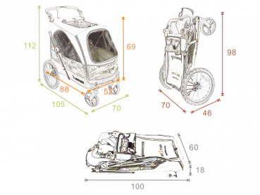 PETSTRO HUNDEBUGGY SILVERWING GRÖSSE XL BIS 55 KG - DRY ROSE